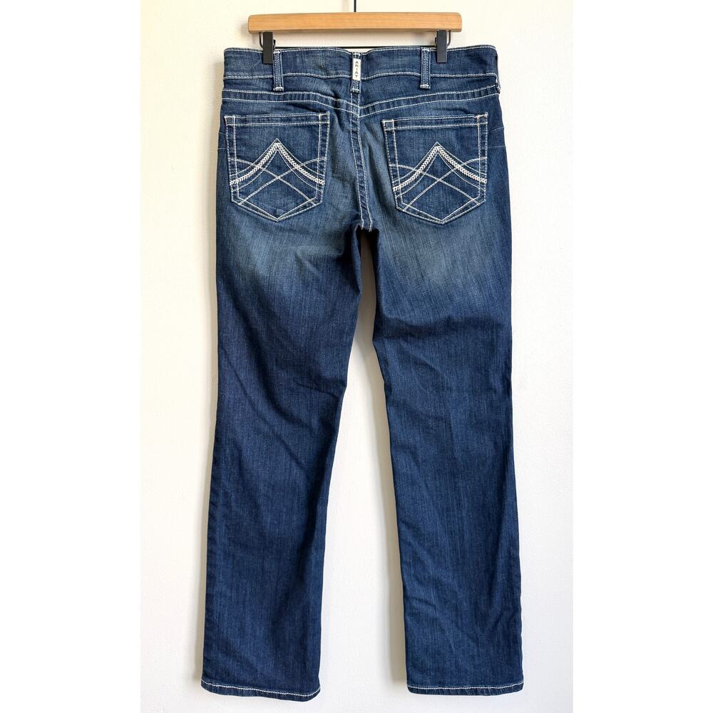 Ariat R.E.A.L. Straight Leg Jean Ocean Blue 33 Long Cowgirl Western Rodeo Casual - Picture 7 of 12